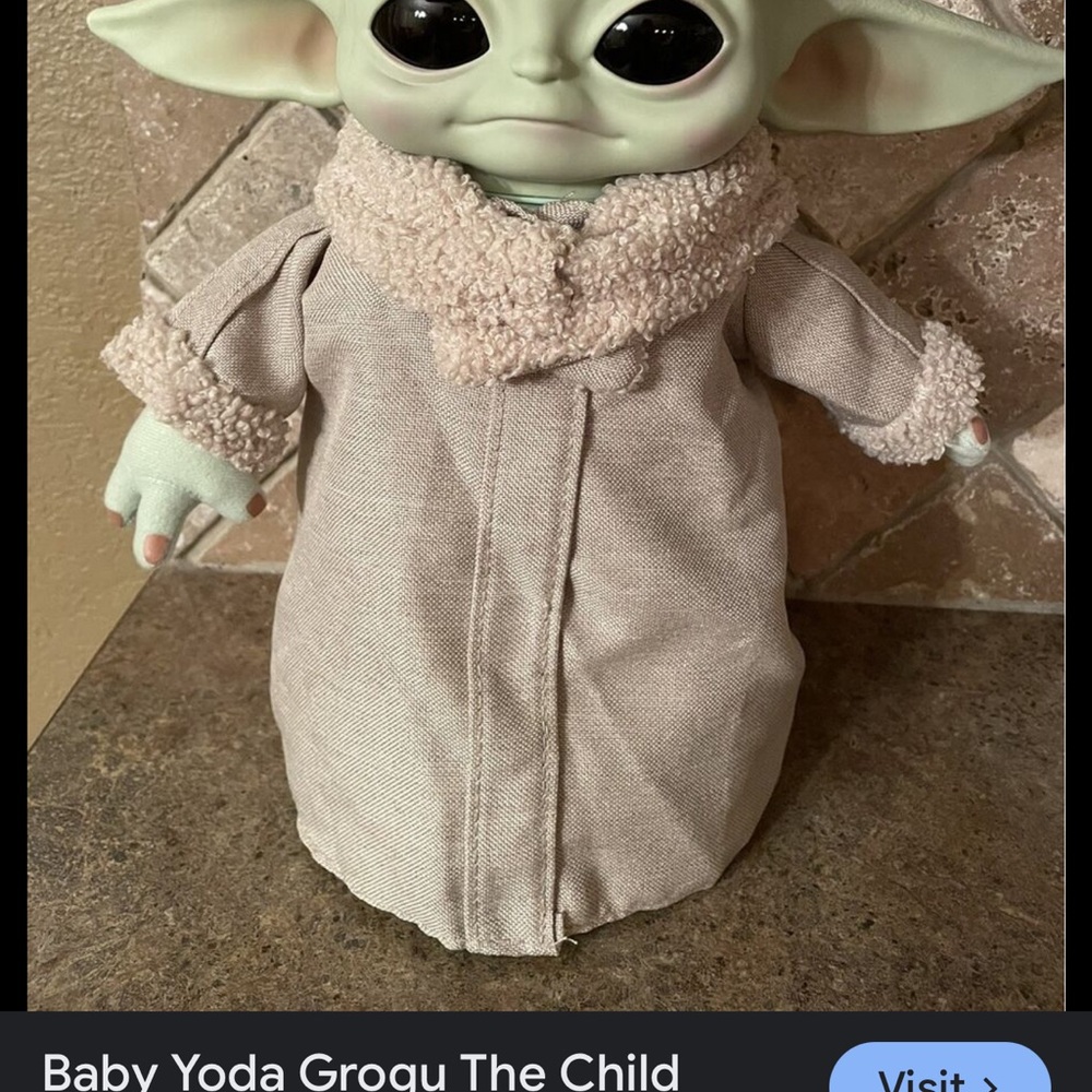 Disney Star Wars The Mandalorian Baby Yoda Grogu Plush Doll The Child 11” Rubber - Picture 2 of 12